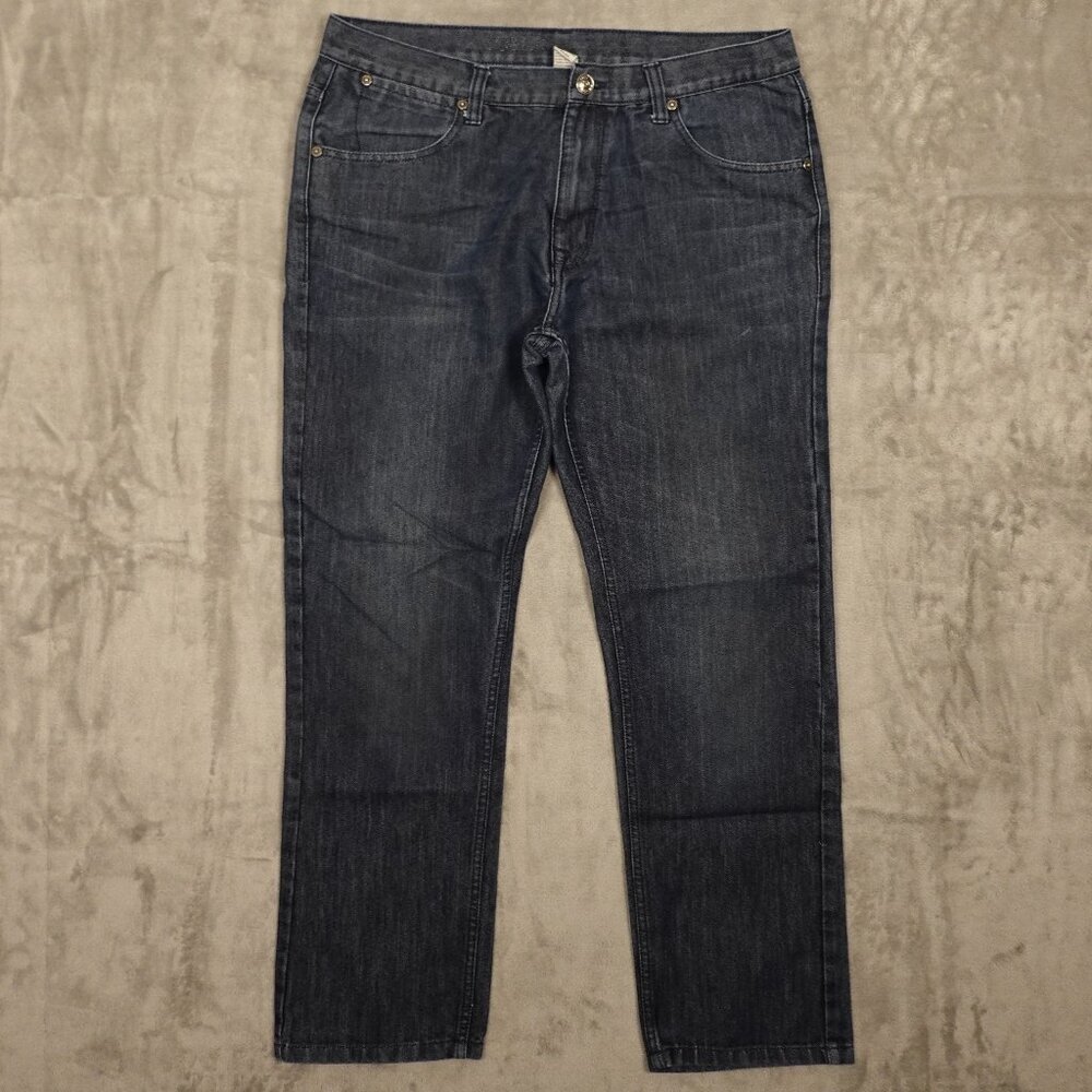 PD&C jeans straight leg men's 36x32 dark wash blue paper denim and cloth